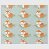 Cadeau Papier d'enveloppement pour bébé de renard de bois (Plat)
