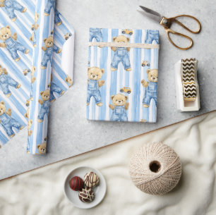 Cadeau Papier d'enveloppement pour bébé et ours mignon