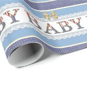 Cadeau Papier d'enveloppement pour bébé militaire (Coin rond)