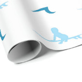 Cadeau Papier d'enveloppement pour bébé surf (Coin rond)