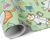 Cadeau Papier d'enveloppement pour chats scientifiques (Coin rond)