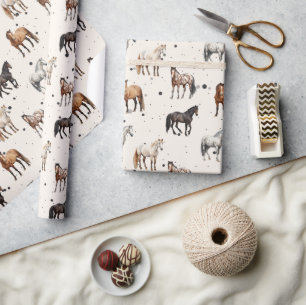 Cadeau Papier d'enveloppement pour chevaux de l'Ouest