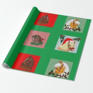 Cadeau Papier d'enveloppement pour chevaux de Noël