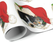 Cadeau Papier d'enveloppement pour chien et chat de Noël (Coin rond)