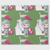 Cadeau Papier d'enveloppement pour enfant chevalier (Plat)