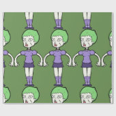 Cadeau Papier d'enveloppement pour femme Zombie (Plat)