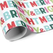 Cadeau Papier d'enveloppement pour fêtes de Noël joyeux e (Coin rond)