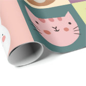 Cadeau Papier d'enveloppement pour les animaux mignons (Coin rond)