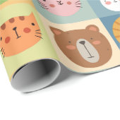 Cadeau Papier d'enveloppement pour les animaux mignons (Coin rond)
