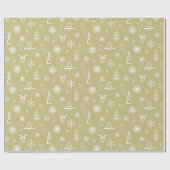 Cadeau Papier d'enveloppement pour objets d'hiver - Or +  (Plat)