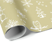 Cadeau Papier d'enveloppement pour objets d'hiver - Or +  (Coin rond)