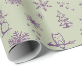 Cadeau Papier d'enveloppement pour objets d'hiver - Thé + (Coin rond)