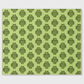 Cadeau Papier d'enveloppement pour robot Android vert mig (Plat)