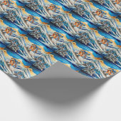 Cadeau Papier d'enveloppement pour skieur de descente (Coin)