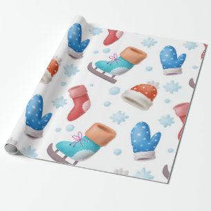 Cadeau Papier d'enveloppement pour vacances, patins et Ca