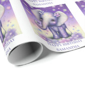 Cadeau Papier d'enveloppement PURPLE Eléphant le plus pur (Coin rond)