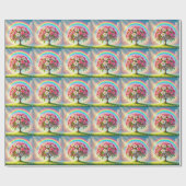 Cadeau Papier d'enveloppement Rainbow Plumeria (Plat)