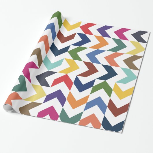 Cadeau Papier d'enveloppement Rainbow ZigZag (Déroulé)