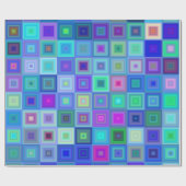 Cadeau Papier d'enveloppement rétro-Abstrait bleu rose (Plat)