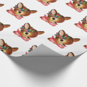 Cadeau Papier d'enveloppement rétro de cerfs de Noël (Coin)