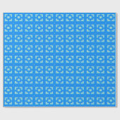 Cadeau Papier d'enveloppement Retro Jet Set Blue Trellis (Plat)