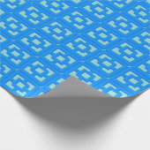 Cadeau Papier d'enveloppement Retro Jet Set Blue Trellis (Coin)