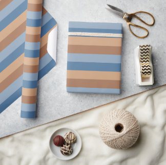 Cadeau Papier d'enveloppement rétro-rayé d'inspiration vi