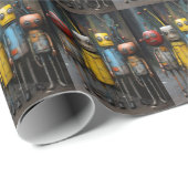 Cadeau Papier d'enveloppement robotique (Coin rond)