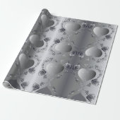Cadeau Papier d'enveloppement Rose argent (Déroulé)