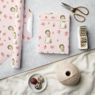 Cadeau Papier d'enveloppement rose Bonnet pour fille