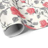 Cadeau Papier d'enveloppement Rose classique (Coin rond)