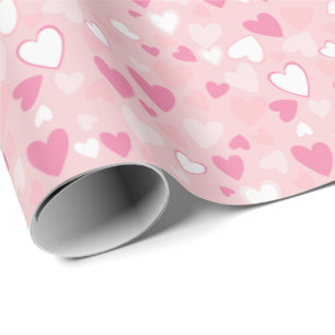 Cadeau Papier d'enveloppement rose des Coeurs mignons