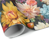 Cadeau Papier d'enveloppement rose et jaune (Coin rond)