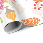 Cadeau Papier d'enveloppement rose et orange (Coin rond)