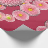 Cadeau Papier d'enveloppement rose Fleurs de marguerite (Coin)