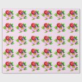 Cadeau Papier d'enveloppement rose floral Ladybug (Plat)