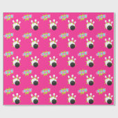 Cadeau Papier d'enveloppement rose néon (Plat)
