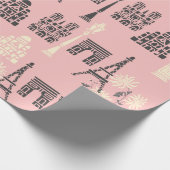 Cadeau Papier d'enveloppement rose Paris (Coin)