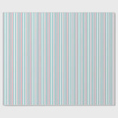 Cadeau Papier d'enveloppement rose rétro et rayures aqua (Plat)