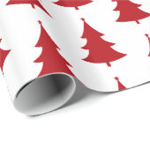 Cadeau Papier d'enveloppement rouge et blanc de l'arbre d (Coin rond)