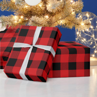 Cadeau Papier d'enveloppement rouge et noir