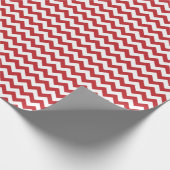 Cadeau Papier d'enveloppement rouge foncé et blanc moyen  (Coin)