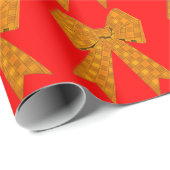 Cadeau Papier d'enveloppement rouge or Bow (Coin rond)