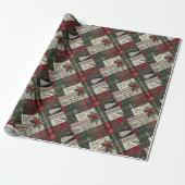 Cadeau Papier d'enveloppement rustique de Noël vert (Déroulé)