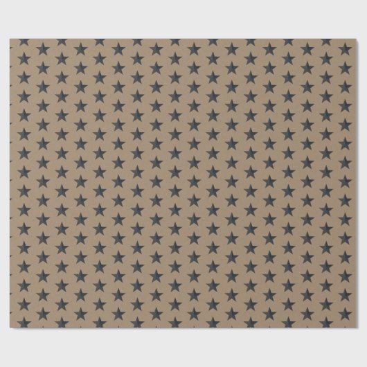 Cadeau Papier d'enveloppement Rustique Kraft Black Stars (Plat)