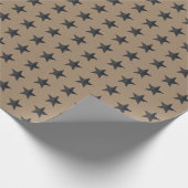 Cadeau Papier d'enveloppement Rustique Kraft Black Stars (Coin)