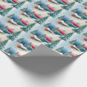 Cadeau Papier d'enveloppement rustique vert de Noël (Coin)