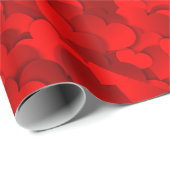 Cadeau Papier d'enveloppement Saint-Valentin rouge-bordea (Coin rond)