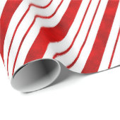 Cadeau Papier d'enveloppement Shimmer Rouge blanc rayures (Coin rond)