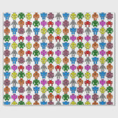 Cadeau Papier d'enveloppement Silhouette Robot (Plat)